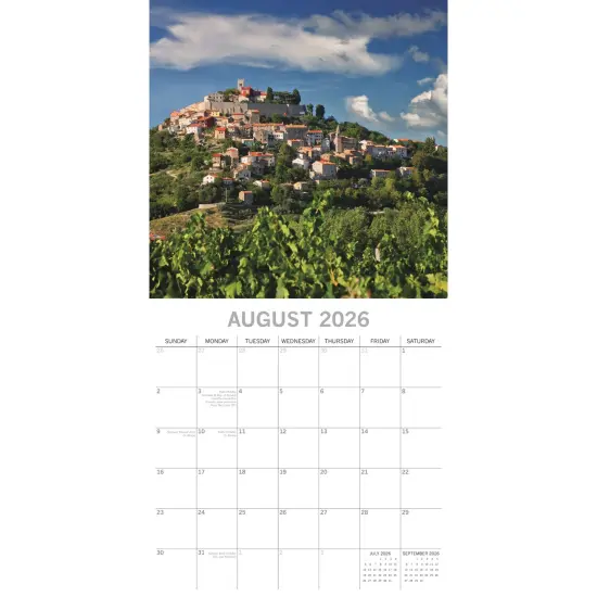 The Gifted Stationary 2026 Square Wall Calendar, Croatia, 16-Month Passport Collection Theme Hanging Calendar with 180 Reminder Stickers, Month Planner for Creative Spaces, 12x12 In Multicolor {3}