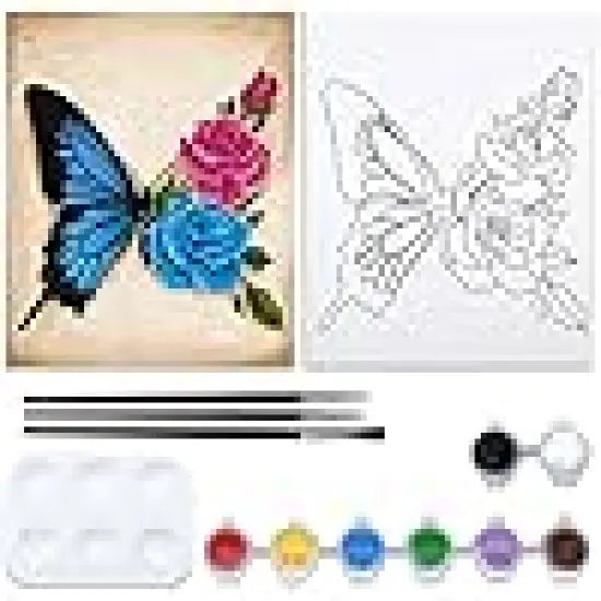 Floral Butterfly Painting Kit Sip and Paint Party Favor {1}