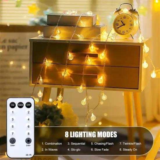 Globe String Lights - Plug in, 33 FT, 100 LED (Warm White) {3}