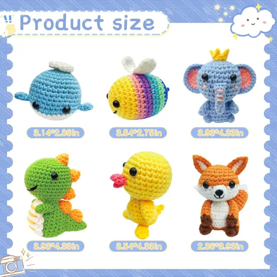 6 Pack Animal Family Crochet Kit for Beginners {4}