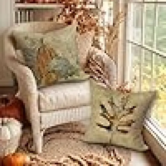 Watercolor Pumpkin Maple Leaves Decorative {2}