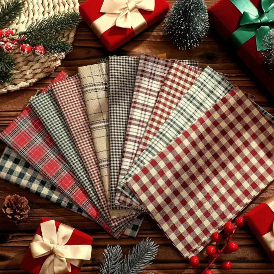 60 Pcs 10 x 10 Inch Vintage Christmas Precut Fabric Quilting {5}