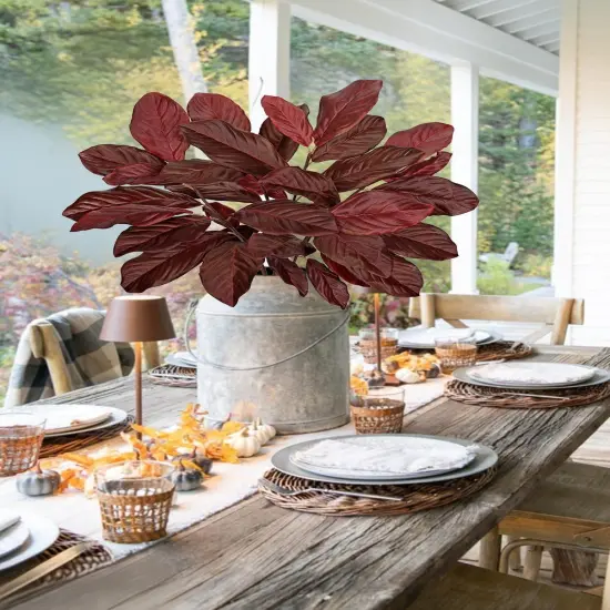 Artificial Magnolia Fall Leaves Stem {2}