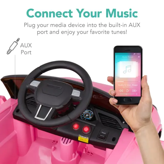 Best Choice Products 6V Kids Ride On Car Truck w/ Parent Control, 3 Speeds, LED Headlights, MP3 Player, Horn Pink {6}
