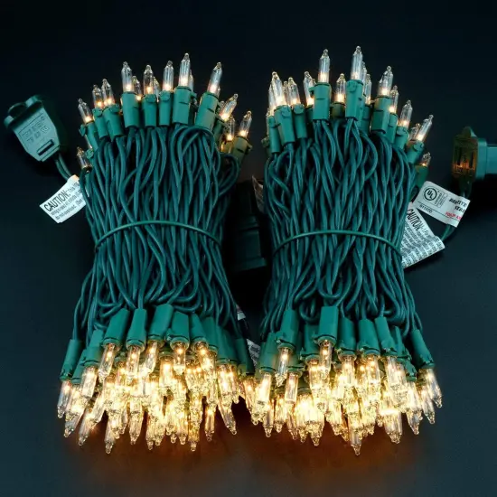 Pack of 2 Sets - 200 Clear Christmas String Lights -(33 Feet) {2}