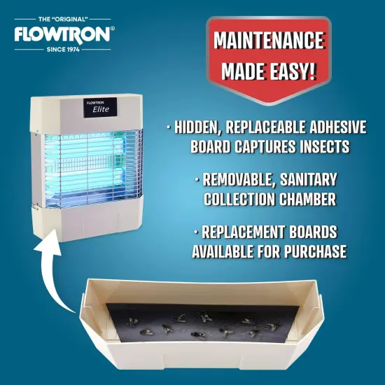 Flowtron Indoor Bug Zapper, Electric Fly Killer, 80W UV Light, Sticky Trap, 1200 Sq Ft, UL Certified {2}