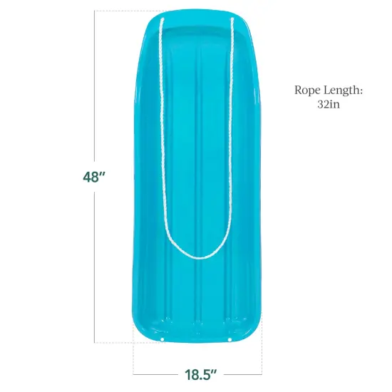 Best Choice Products 48in Kids Outdoor Plastic Sport Toboggan Winter Snow Sled Board Toy w/ Pull Rope Ice Blue {2}