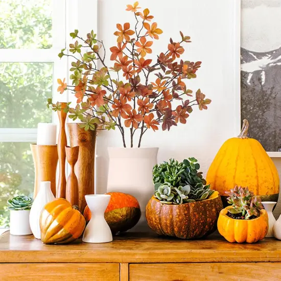 12 Pcs Fall Faux Greenery Stems {2}