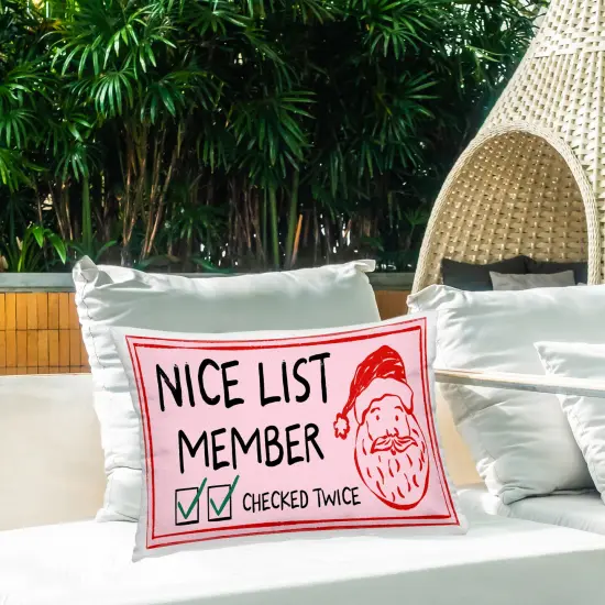 Stupell Industries Nice List Santa Ticket Outdoor Printed Pillow design by JJ Design House LLC, 14 x 7 x 20 {2}