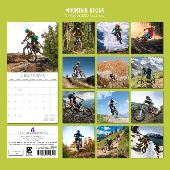 The Gifted Stationary 2026 Square Wall Calendar, Mountain Biking, 16-Month Lifestyles Theme Hanging Calendar with 180 Reminder Stickers, Monthly Family Planner for Home & Creative Spaces, 30 x 30 cm Multicolor {4}