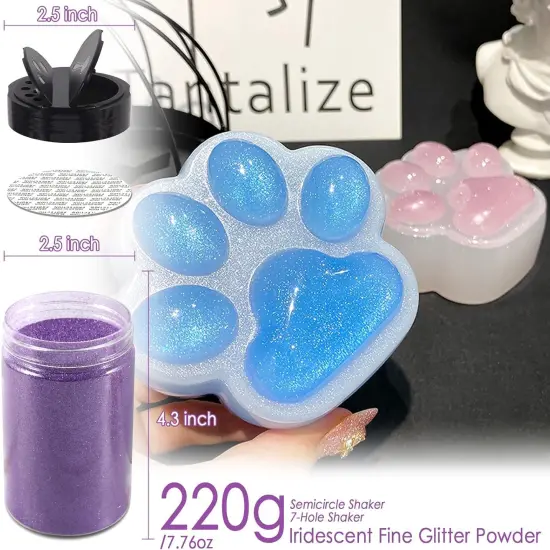 Ultra Fine Glitter Powder , 7.8oz/ 220g Green Craft Resin Glitter {3}