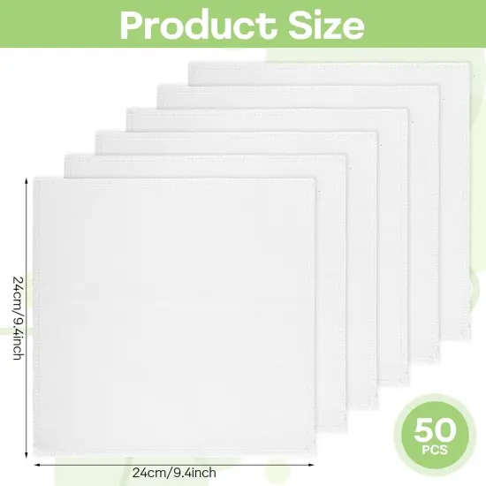 50Pcs Fabric Squares White Cotton Fabric {2}