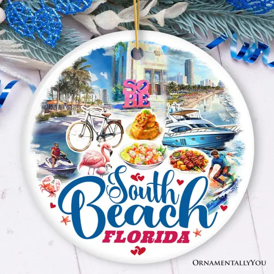 South Beach Artistic Culture Christmas Ornament, Florida Souvenir and Gift {6}