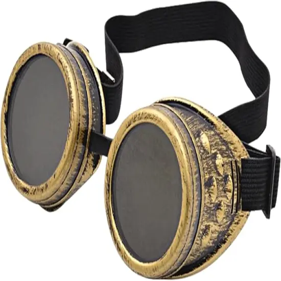 4E's Novelty Steampunk Goggles for Women & Men &ndash; Brass Vintage Steam Punk Glasses Costume Accessory for Mad Scientist, Victorian, Renaissance, Cosplay, Halloween, Rave, Cyberpunk, and Retro Outfits {1}