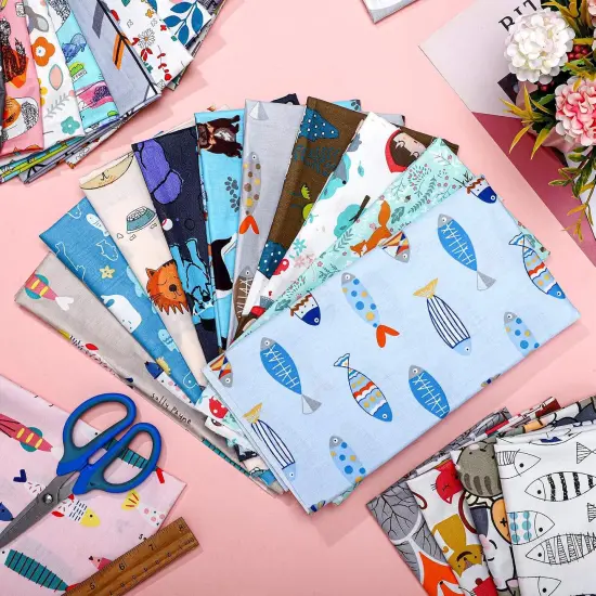 40 Pcs 20 x 20 Inch Cotton Fabric Bundle Square Quilting {4}