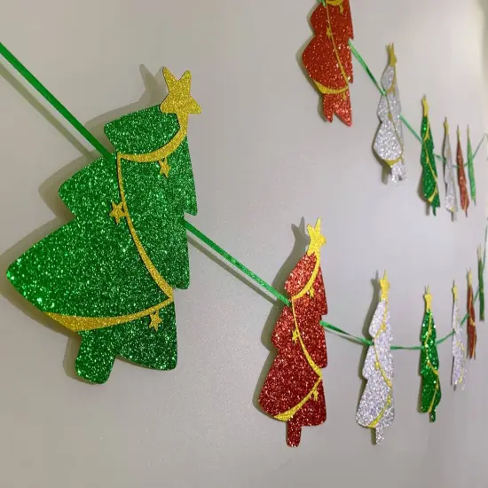 Christmas Decorations - Christmas Tree Banner Garland for Xmas Hanging Decor {2}