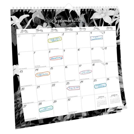 Pen & Ink | 2026 12 x 12 Inch (Hanging) Monthly Square Wire-O Calendar | Sticker Sheet {4}