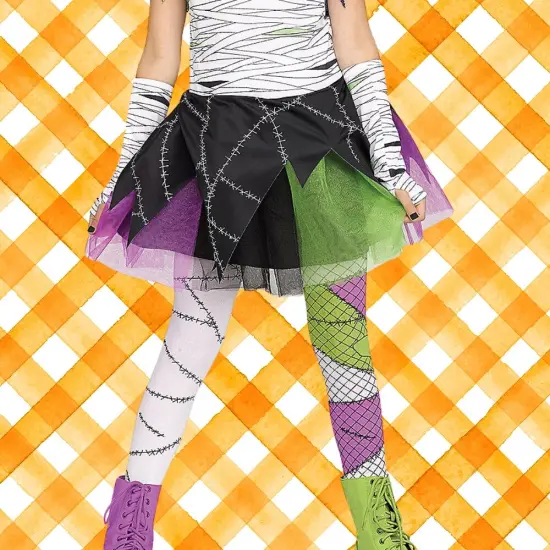 Monster Bride Child Halloween Costume with Dress Headband Tights {3}