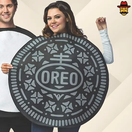Oreo Couples Costume 2 In One Set Halloween Food Tunics Funny Party Outfit {2}