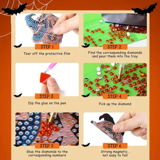 Easy Diamond Painting Kits Fridge Stickers for Adults Kids(Pumpkin) {5}