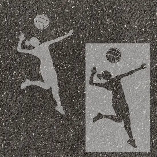 Volleyball Player Parking Space Stencil | High School Senior Parking Spot Stencil | Reusable Stencil | Stencil Ease | {1}