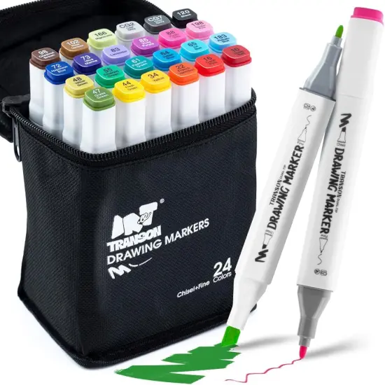 Alcohol Markers for Drawing Coloring 24 Colors {1}