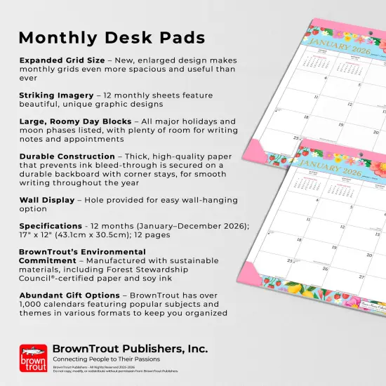 Bonnie Marcus OFFICIAL | 2026 17 x 12 Inch Monthly Desk Pad Calendar {5}