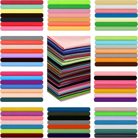 120 Pcs 10 x 10 Inch Solid Multicolor Cotton Precut Fabric Bundles {1}