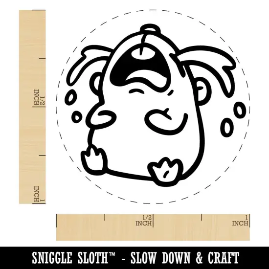 Sad Crying Bawling Gerbil Hamster Rodent Critter Pet Self-Inking Rubber Stamp Lime Green {1}