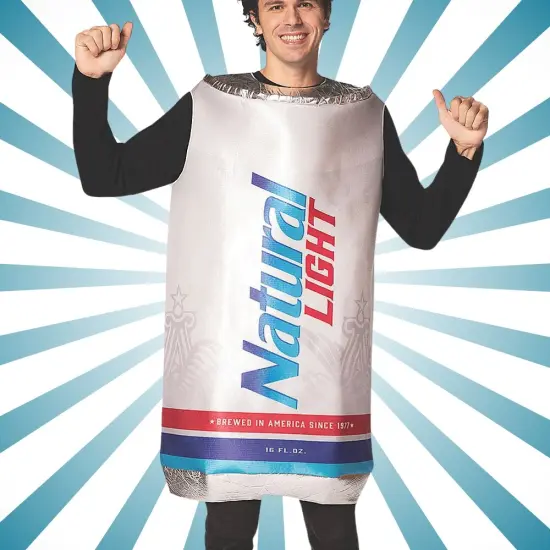 Natural Light Beer Can Adult Costume Funny Beverage Tunic Officially Licensed Halloween Party Outfit {4}