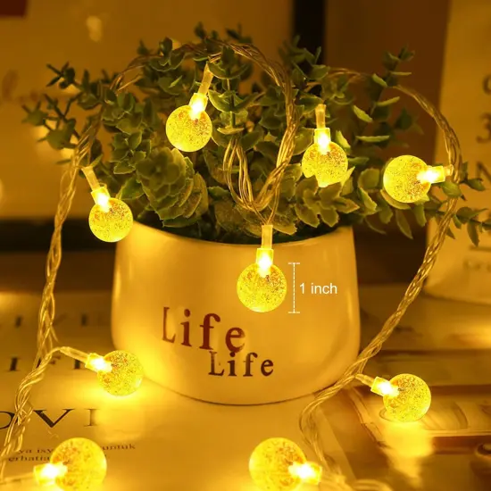 Globe String Lights - Plug in, 33 FT, 100 LED (Warm White) {4}