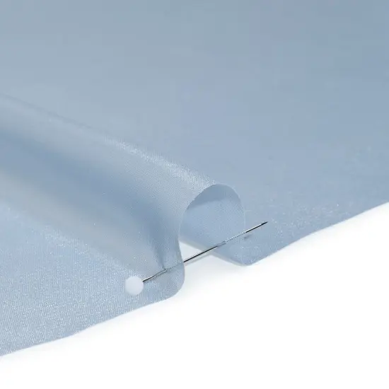 1 Yard Liquid Sheen Metallic Polyester Chiffon Sheer Silver on Blue Fabric 60" Width {3}