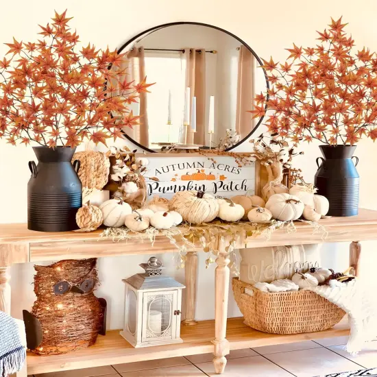 3 Pcs Artificial Maple Leaves Branches {2}