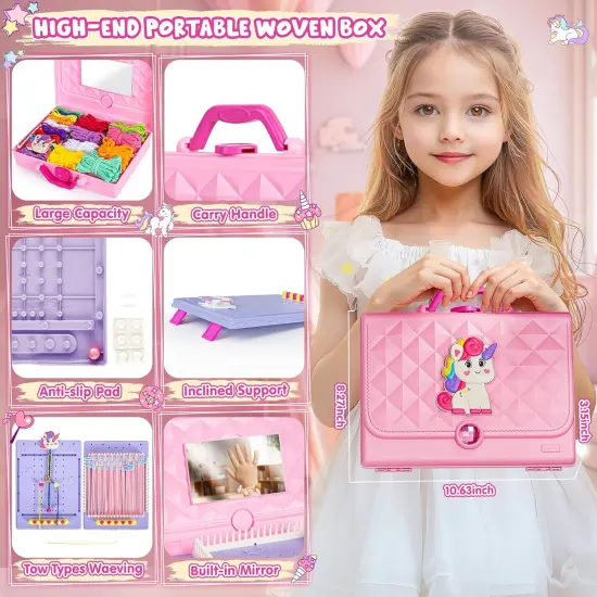 Weaving Loom Kit Toys Bracelet & Coaster & Bag Weaving Making kit {5}