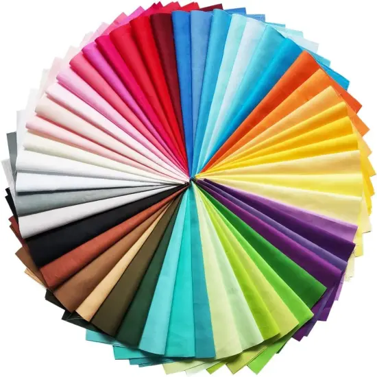 50 Pcs Quilting Fabric Bundles 8" x 8" (20cm&times;20cm) Solid Colors Pure Cotton {1}