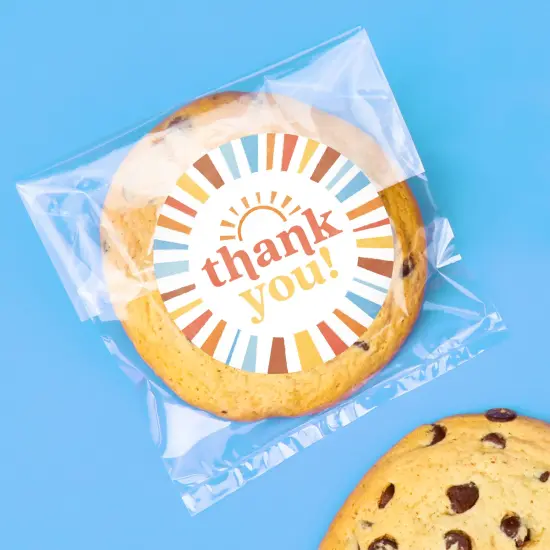 Big Dot of Happiness Here Comes the Son Thank You Stickers & Clear Cookie Bags, Cellophane Treat Bags 4.25x7 Inches, Boho Sunshine Party Favor - 25 Ct {4}