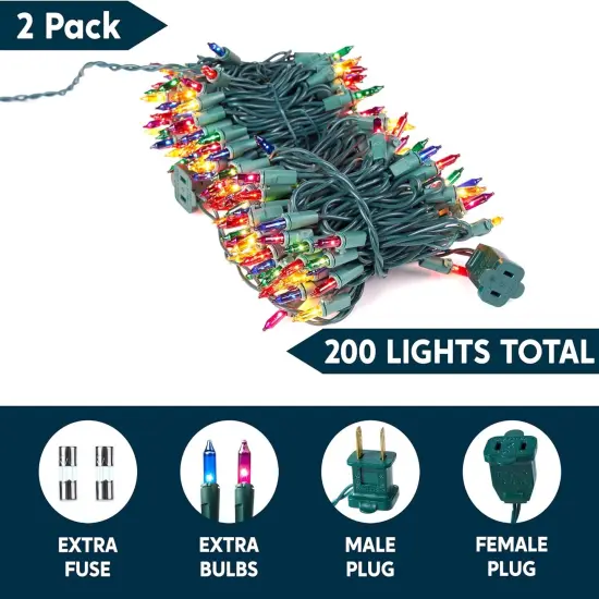 Multicolor Christmas String Lights - 200, 42.6FT {2}