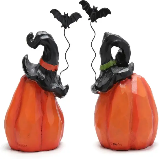 Halloween Resin Pumpkin Duo Set - Orange 2 SET {4}