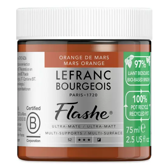 Lefranc Bourgeois Flashe Biobased Paint - Mars Orange, 75 ml {1}