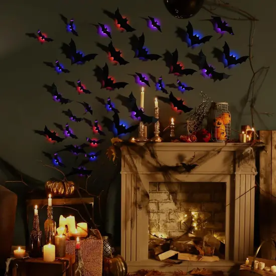 24 Pcs Halloween Light-Up Bats Decorations - 10 Styles {2}