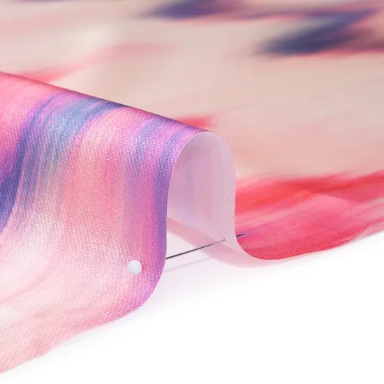 1 Yard High Horizons Polyester Mikado Fabric Pink Purple Peach Ikat Zig Zag Stripes 57 inch Width {2}