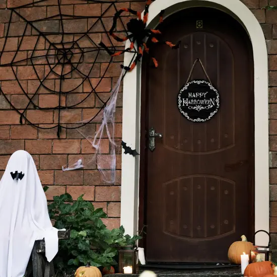 Happy Halloween Wood Sign Plaque {3}