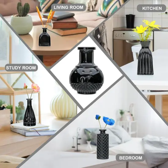 Set of 8 Glass Bud Vases Mini Flower Vases for Home Office Wedding Decor {3}