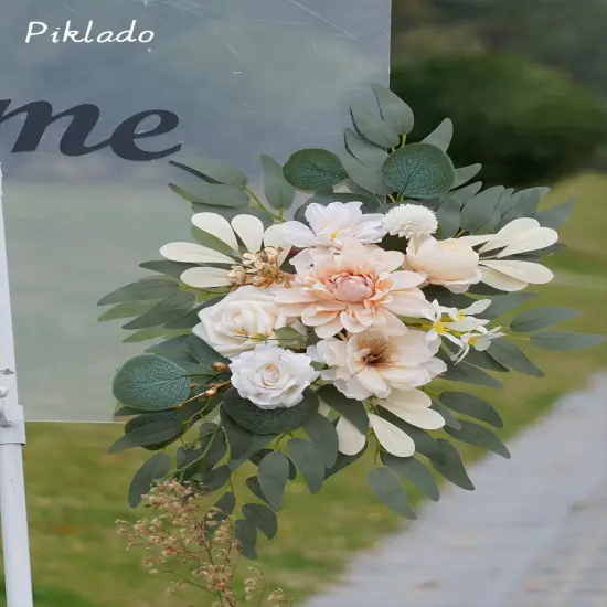 Wedding Welcome Signs Floral Swag Wedding Reception Ceremony Signs Decor {4}