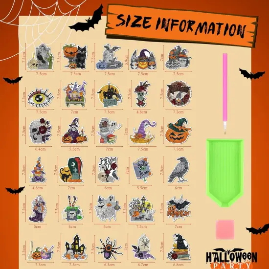 Easy Diamond Painting Kits Fridge Stickers for Adults Kids(Pumpkin) {4}