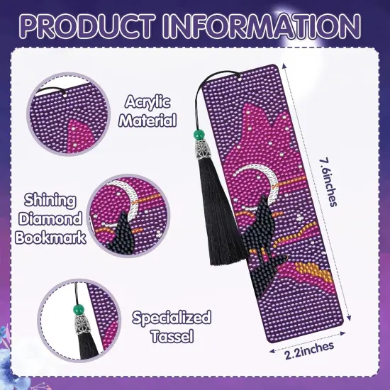 6 Pcs Wild Animal Diamond Painting Bookmarks Kit {3}