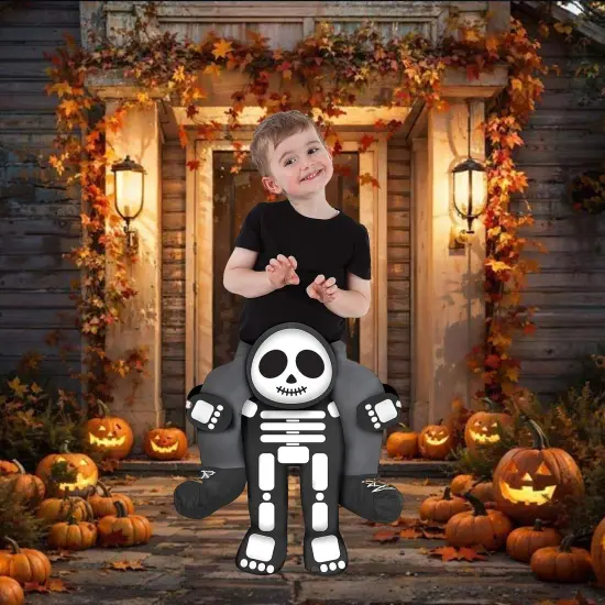 Toddler Halloween Costume Skeleton Ride Style {3}