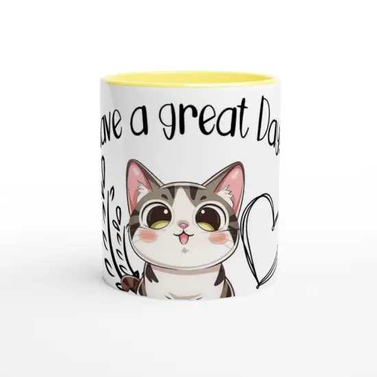 Have a great day Cat Mug White 11oz Ceramic Mug {2}