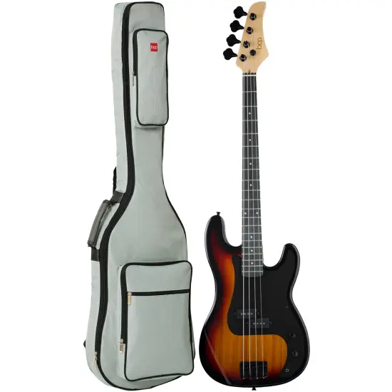 Best Choice Products Full Size Beginner 4-String Electric Guitar Bass Guitar w/ Padded Case Sunburst/Black {1}