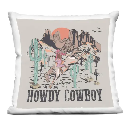 Stupell Industries Howdy Cowboy Vintage View Indoor Pillow, 18 x 7 x 18 {1}